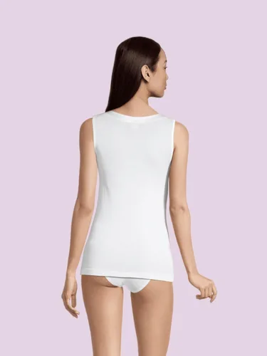 Miniatura 3 de Oscalito Camiseta sin mangas 100% algodón con satén con cuello redondo 16122 para mujer