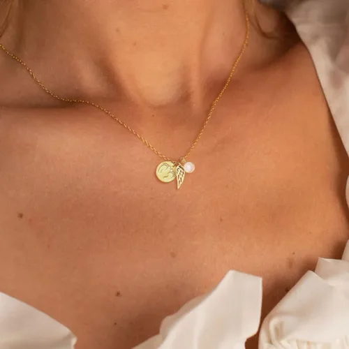 Miniatura 2 de Regalos de aborto espontáneo para madres Collar con colgante de ángel guardián para pérdida de embarazo Piedra de nacimiento Recuerdo de mí Regalo