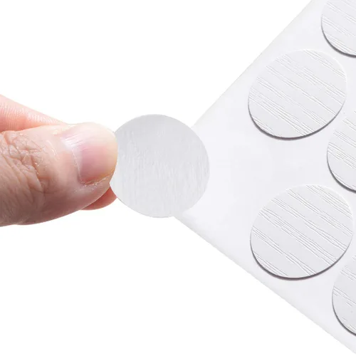 Miniatura 3 de uxcell Adhesivos autoadhesivos de plástico texturizado para muebles, gabinetes, estantes, placas, 0.827 in de diámetro, 108 piezas en 2 hojas
