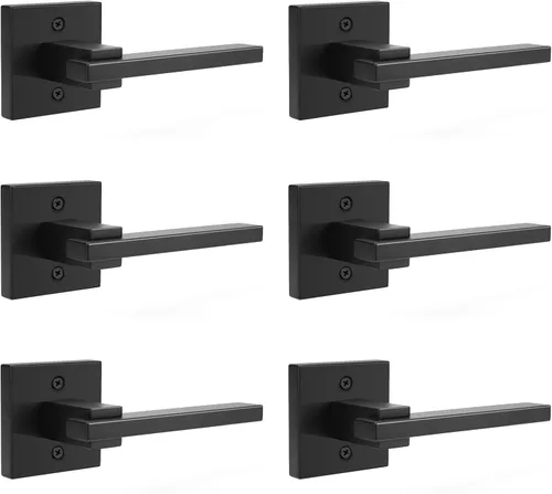 Miniatura 21 de Orger Paquete de 1 Manija de Puerta de Privacidad Negro Mate, Cerradura de Puerta Interior Sin Llave para Dormitorio y Baño, Manija de Puerta