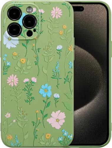 Miniatura 87 de RALEAVO Funda Floral para iPhone 12, Cubierta de Silicona Líquida con Bonito Patrón de Rama de Flores para Niñas y Mujeres, Funda Protectora de Goma