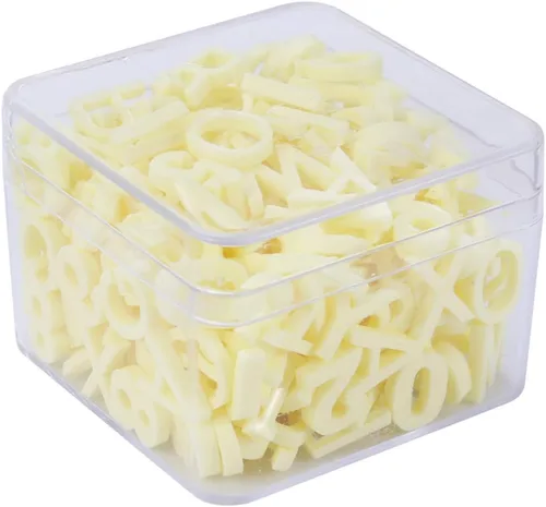 Miniatura 15 de Exceart 200 adornos de resina con parte trasera plana del alfabeto con caja de almacenamiento de plástico para manualidades, álbumes de recortes