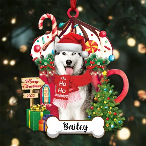 Miniatura 54 de Amantes de los perros de Navidad – Navidad de perros disponibles para muchos perros Shi Tzu – Adorno con forma personalizada, adorno de Navidad