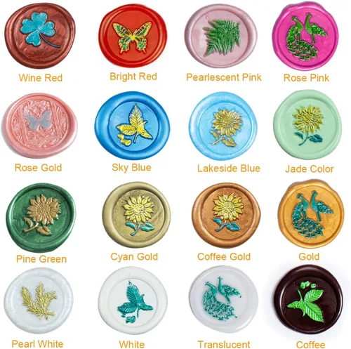 Miniatura 4 de Barra de sellado de cera, 15 piezas de pistola de pegamento para invitaciones de boda, tarjetas, sobres, oro rosa, material de cera flexible