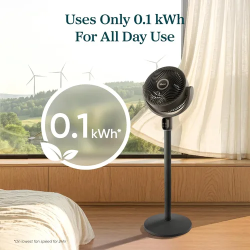 Miniatura 5 de LEVOIT Standing Fan for Bedroom, 90° Oscillating Pedestal Fan, 18dB Quiet for Sleep, 1024 CFM Airflow, Smart Floor Fan with Dust Cover, 5 Speeds 3