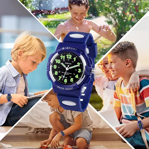 Miniatura 5 de Juboos Reloj analógico para niños, reloj de cuarzo impermeable para niños de 5 a 18 años, para enseñar deportes al aire libre, regalos para niños