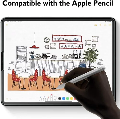 Miniatura 6 de Mothca Protector de pantalla de vidrio mate para iPad Pro de 12.9 pulgadas, 6ª/5ª/4ª/3ª generación (modelos 2022/2021/2020/2018), antirreflejos