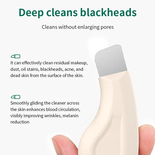 Miniatura 5 de Herramienta removedor de puntos negros, raspador facial de acero inoxidable, espátula facial manual con cubierta de silicona para nariz, barbilla