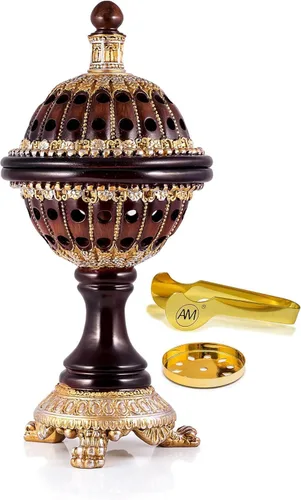 Miniatura 5 de Quemador de incienso AM resina de incienso – Globo de lujo carbón Bakhoor Quemadores para oficina y decoración del hogar
