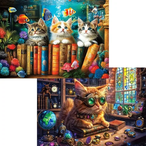 Miniatura 20 de Rompecabezas de 1000 piezas para adultos - Pack de 2 rompecabezas de tortuga marina y escena de playa, rompecabezas para adultos, tema relajante