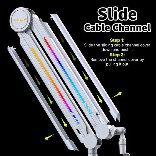 Miniatura 5 de IXTECH Brazo de brazo de micrófono RGB de perfil alto, soporte de micrófono de brazo de brazo elevado, soporte de micrófono ajustable con soporte