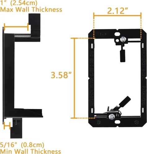 Miniatura 3 de Sing Gang - Placa de pared con soporte de montaje de bajo voltaje, paquete de 2, placa frontal de paso para cable de altavoz, cable coaxial, cable