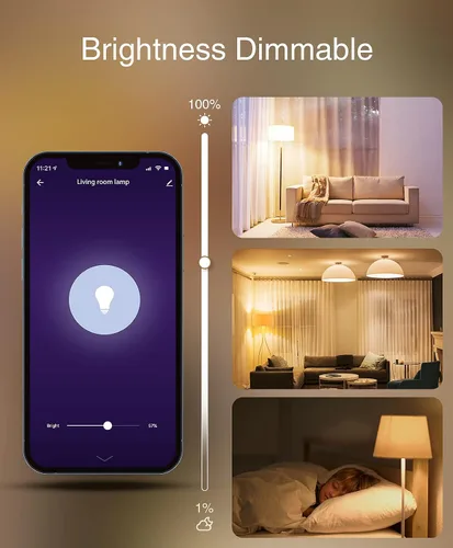 Miniatura 7 de Bombilla inteligente Wi-Fi (blanca), paquete de 6, compatible con Alexa y Google Assistant