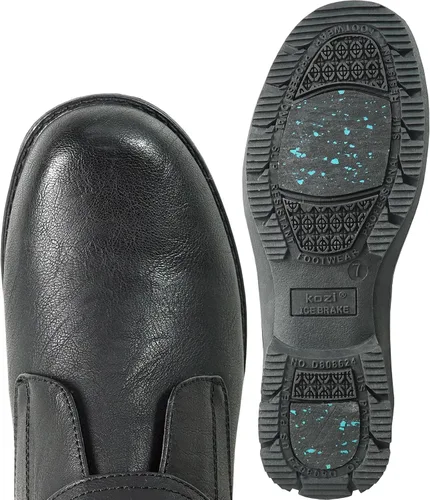 Miniatura 6 de KOZI Canada Ice Brake Women Waterproof Winter Snow Bootie Fur Lined Zipper or Hook-and-Loop Black