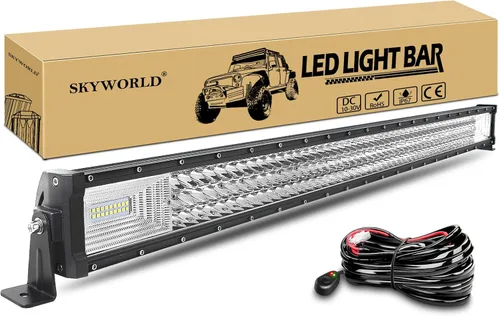 Miniatura 11 de SKYWORLD 52 pulgadas 675 W triple fila LED barra de luz delgada spot inundación Combo haz de trabajo conducción niebla lámpara barco iluminación
