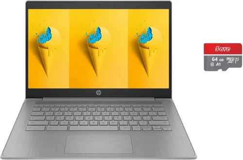 HP Laptop Chromebook HD de 14 pulgadas para estudiantes y negocios, procesador Intel Celeron N4120, 4 GB de RAM de 128 GB de almacenamiento (64 GB
