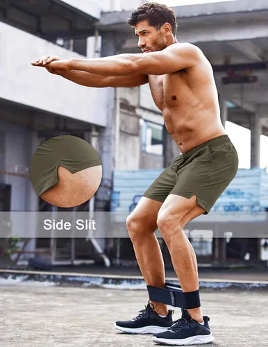 Miniatura 3 de COOFANDY Pantalones cortos deportivos para correr para hombre de 5 pulgadas, paquete de 2 pantalones cortos de entrenamiento para gimnasio