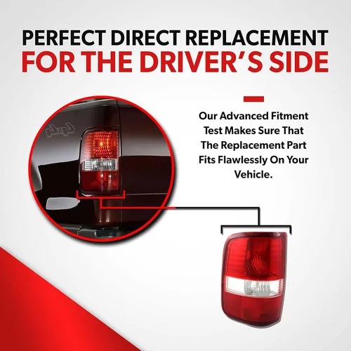 Miniatura 4 de Conjunto de luz trasera para Ford F150 2004 2005 2006 2007 2008 – Se adapta al lado del conductor – Incluye lente y carcasa – DOT, cumple con ISO