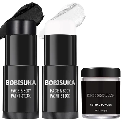 Miniatura 19 de BOBISUKA Palo de pintura facial dorada, impermeable, metálico, dorado, de cuerpo completo, kit de pintura mezclable para Halloween, maquillaje SFX
