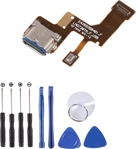Miniatura 8 de Reemplazo del puerto de carga del conector de base USB con cable flexible de micrófono compatible con LG G7 ThinQ (versión de EE. UU.) G710VM