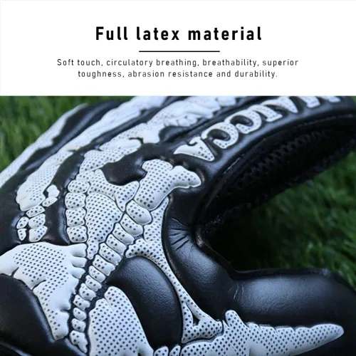 Miniatura 5 de Guantes de portero de fútbol para jóvenes adultos, talla 7-10, guantes de portería de fútbol con protección de dedos, palma de látex y pulsera