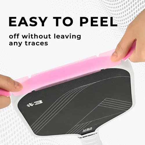 Miniatura 148 de PICKLETECH Cinta de protección de pala de pickleball – Protector de borde de cabeza de paleta – Cinta de protección de borde de raqueta ajuste gris