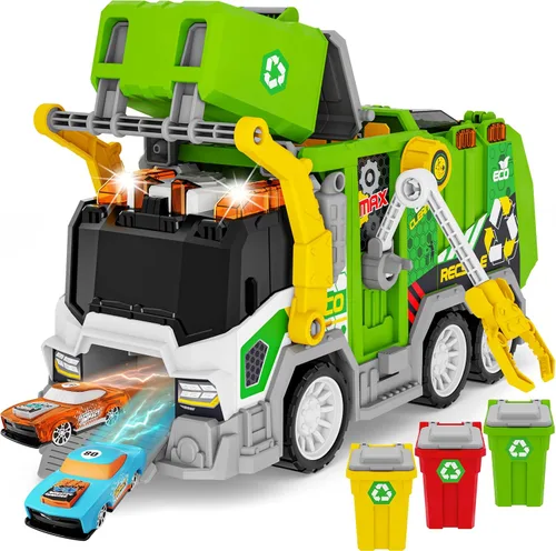 Camiones desmontables juguetes con taladro eléctrico, juego de juguetes de camión eléctrico de ciudad limpia, juguetes educativos ensamblados STEM,