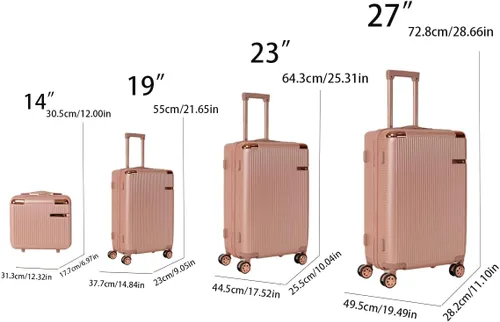 Miniatura 202 de Merax Equipaje, maleta extensible rígida con ruedas giratorias ligeras, Negro -, 40/48/52