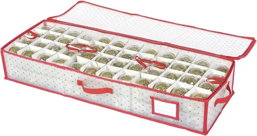 Miniatura 7 de Sattiyrch Caja de almacenamiento de plástico para adornos de Navidad con bandejas, divisores personalizables, soporte organizador de adornos