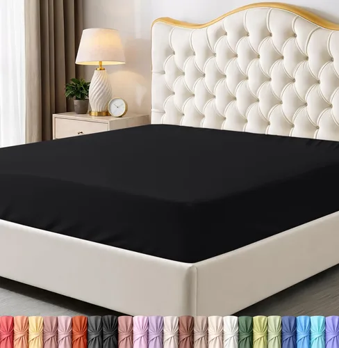 Miniatura 29 de Utopia Bedding Sábana Bajera Completa Ajustada - Sábana de Fondo - Bolsillo Profundo - Microfibra Suave - Resistente al Encogimiento y la Azul Spa