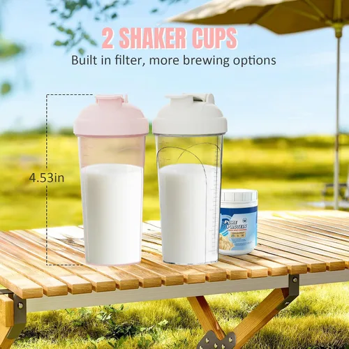 Miniatura 8 de 2 botellas agitadoras para mezclas de proteínas, botella mezcladora de proteínas, para batidos de proteínas súper cremosos de fitness, tazas