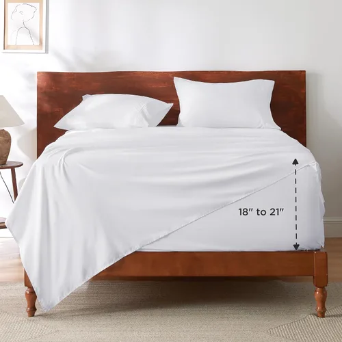 Miniatura 8 de Bedsure Juego de Sábanas King de Bolsillo Profundo - Se Adapta a Colchones de Hasta 21 Pulgadas de Grosor - 4 Piezas de Sábanas GentleSoft, Absorben