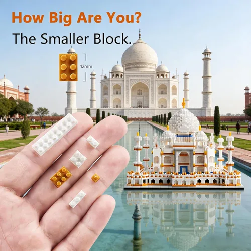 Miniatura 2 de KLMEi Colección de arquitectura: Taj Mahal - Set de construcción, juego de modelo, regalo para niños y adultos, 3950 piezas de mini-microbloques Taj