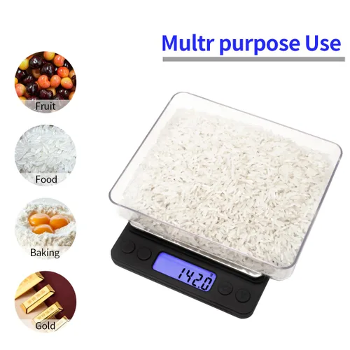 Miniatura 6 de Pequeña báscula digital de cocina para alimentos, escala de medición de laboratorio de joyería, mini bolsillo negro, 105.82 oz/0.00 oz, adecuada