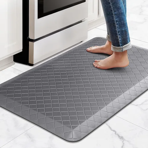 Miniatura 20 de HappyTrends Alfombras antifatiga para cocina, 4/5 pulgadas de grosor, antideslizantes, impermeables, ergonómicas, cómodas para cocina, suelo, hogar