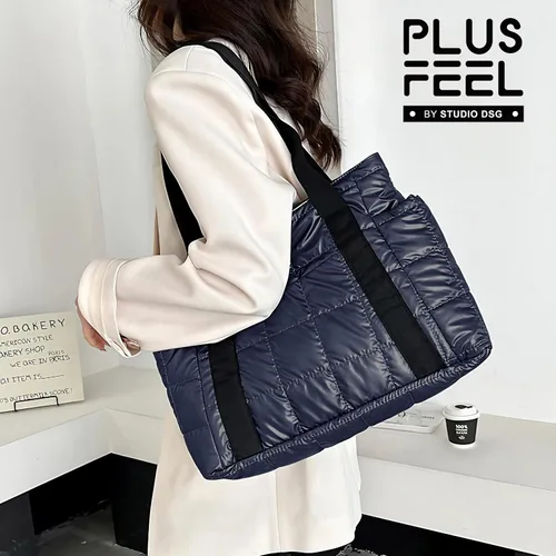 Miniatura 3 de Bolsa de mano acolchada para mujer, bolsa de hombro acolchada, grande, de algodón, suave y acolchada