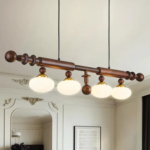 Miniatura 10 de Aplique de pared de madera, aplique de pared de globo industrial, modernas lámparas de pared para tocador de dormitorio con pantalla de globo