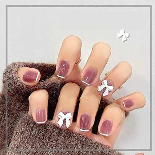 Miniatura 3 de Juego de 155 dijes de uñas 3D con nudo de lazo, coloridas decoraciones de uñas de resina para uñas acrílicas, consejos de manicura de bricolaje
