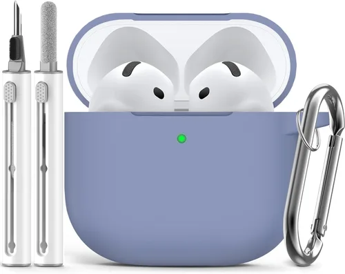 Miniatura 10 de Ljusmicker – Funda para AirPods 4 (2024) con cierre magnético en la tapa y juego de limpieza, funda protectora de silicona suave para Apple AirPods