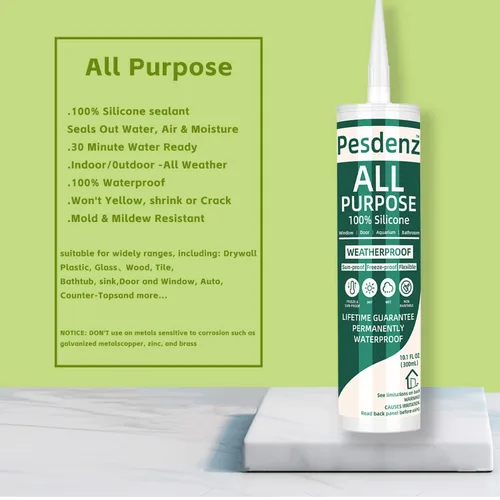 Miniatura 2 de Calafateo universal de silicona gris, sellador de silicona 100% impermeable al aire libre, cartucho flexible adhesivo para calafateo para acuario