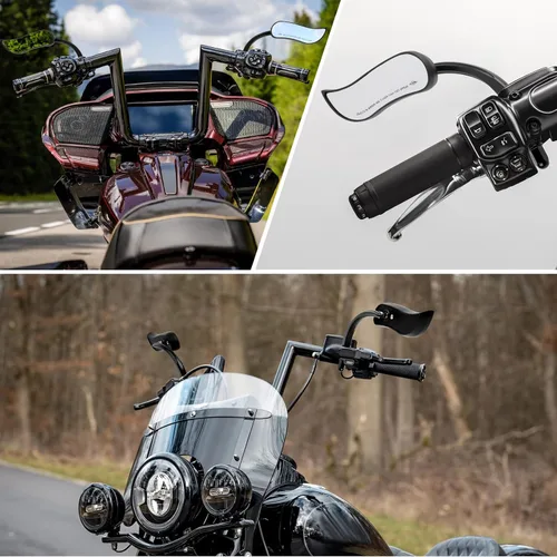 Miniatura 7 de DREAMIZER Mini espejos laterales para motocicleta de 0.315 in compatibles con Harley Sportster Forty Eight Iron 48 72 883 1200 Softail Dyna Electra
