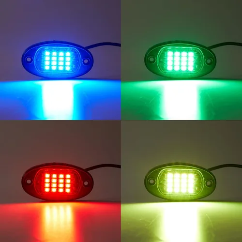 Miniatura 4 de 1 Cápsula de Repuesto para Cápsula Dañada para Luces de Roca LED RGB Segmentadas de 12v Luz Inferior Multicolor Impermeable de Neón para Jeep