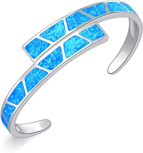 Miniatura 18 de CiNily Pulsera de ópalo para mujer, chapada en oro, hipoalergénica, con piedras preciosas abiertas