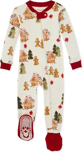 Burt's Bees Baby - Pijama para niña, con cremallera delantera y pies cerrados antideslizantes, de algodón orgánico 100%, para niñas pequeñas