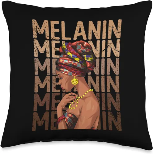 Black History Month Afro Lover Girl Women Black Strong Women Afro Love Melanin - Almohada de niña africana, 16 x 16 pulgadas, multicolor