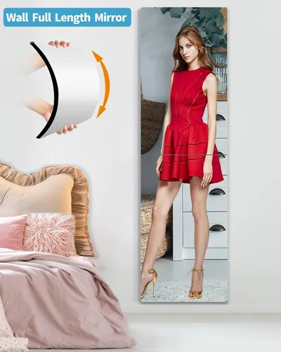 Miniatura 9 de Espejo de pared inastillable de longitud completa para dormitorio, espejos acrílicos de gimnasio para el hogar, extra grueso: 0.12 pulgadas, 14 x 24