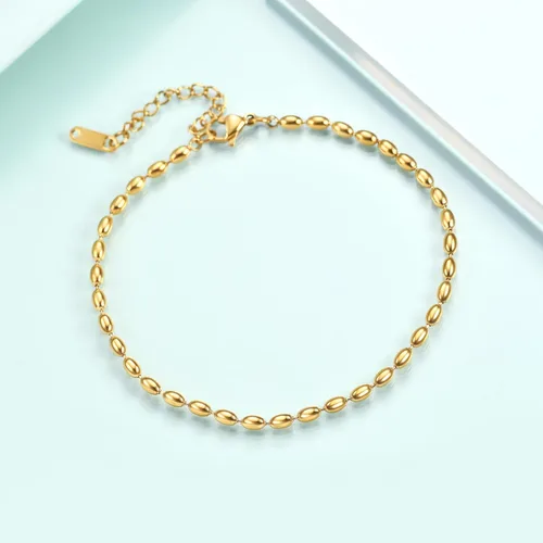 Miniatura 3 de Rnivida Tobillera chapada en oro para mujer, pulsera de tobillo de acero inoxidable 316L, cadena ajustable