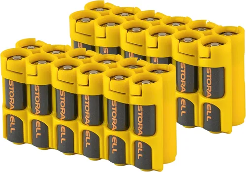 Miniatura 14 de Storacell AA-12 Organizador de almacenamiento de baterías y dispensador (paquete de 2), verde militar, capacidad para 12 pilas AA (no incluidas)