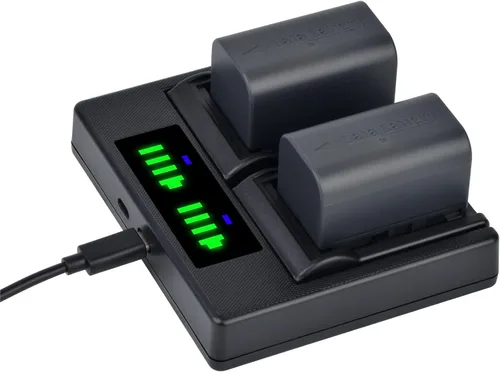 Batmax 2 baterías BN-VF815 de 2500 mAh + cargador USB LED rápido con puerto tipo C para JVC BN-VF815 BN-VF815U y JVC Everio GZ-MG130 148 150 155 175