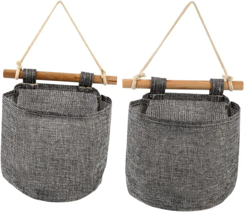 Miniatura 9 de DOITOOL 2 cajas de almacenamiento decorativas para colgar en la pared, organizador de bolsillos para colgar para niños, organizador